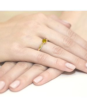 Gold ring with citrine 0.50ct