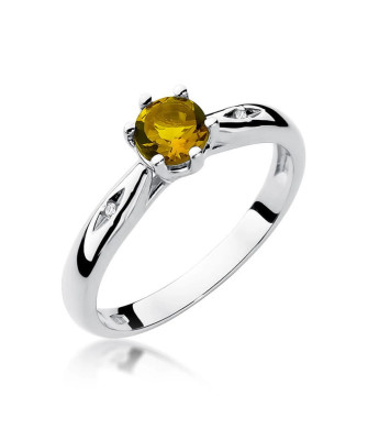 14k White Gold Diamond Citrine Ring Certificate