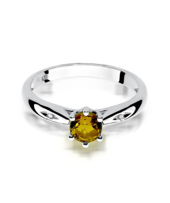 14k White Gold Diamond Citrine Ring Certificate