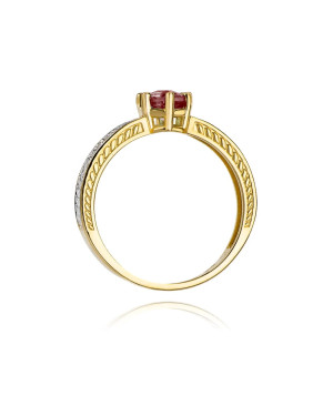 Gold Ring 14k Ruby Diamonds