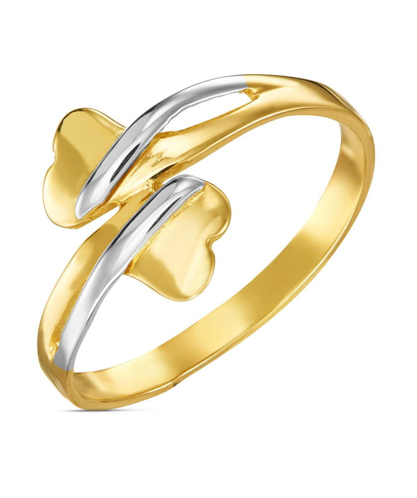 Gold ring 8k two hearts