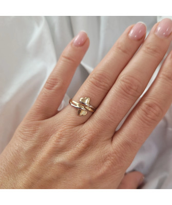Gold ring 8k two hearts