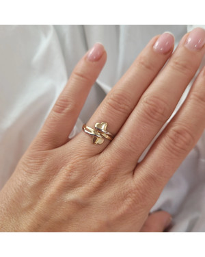 Gold ring 8k two hearts