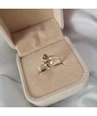 Gold ring 8k two hearts