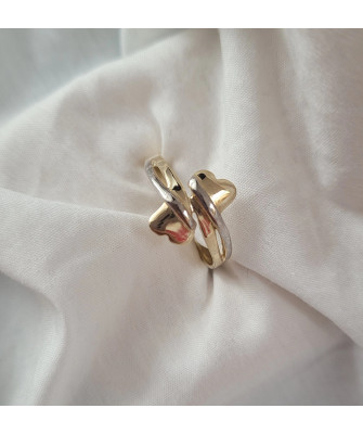 Gold ring 8k two hearts