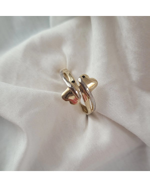 Gold ring 8k two hearts
