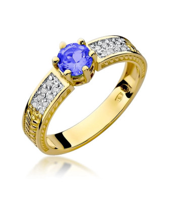 14k gold ring tanzanite diamonds