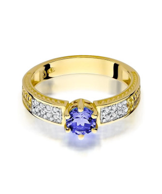 14k gold ring tanzanite diamonds