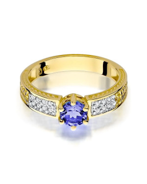 14k gold ring tanzanite diamonds