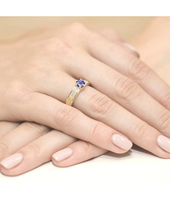 14k gold ring tanzanite diamonds