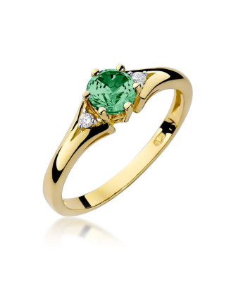 Gold ring with emerald 0.60ct