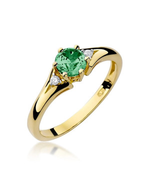 Gold ring with emerald 0.60ct