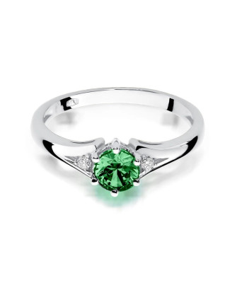 14k White Gold Emerald Ring Certificate