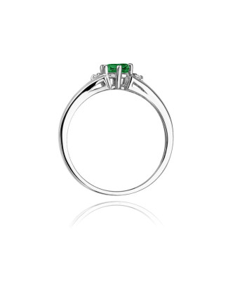 14k White Gold Emerald Ring Certificate