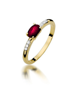 Gold ring with ruby 14k