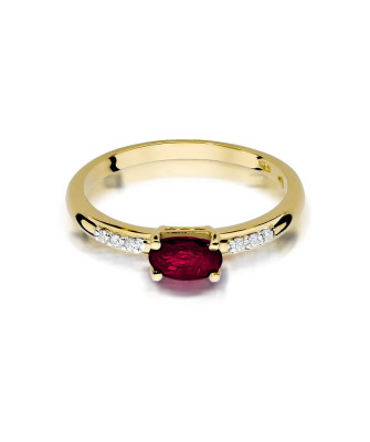 Gold ring with ruby 14k