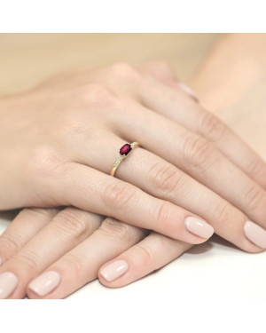 Gold ring with ruby 14k