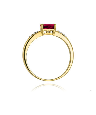 Gold ring with ruby 14k