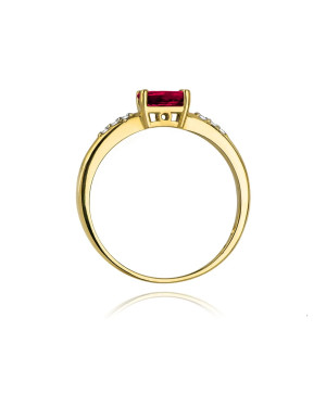 Gold ring with ruby 14k