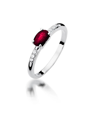 14k gold ring ruby 0.60ct white gold