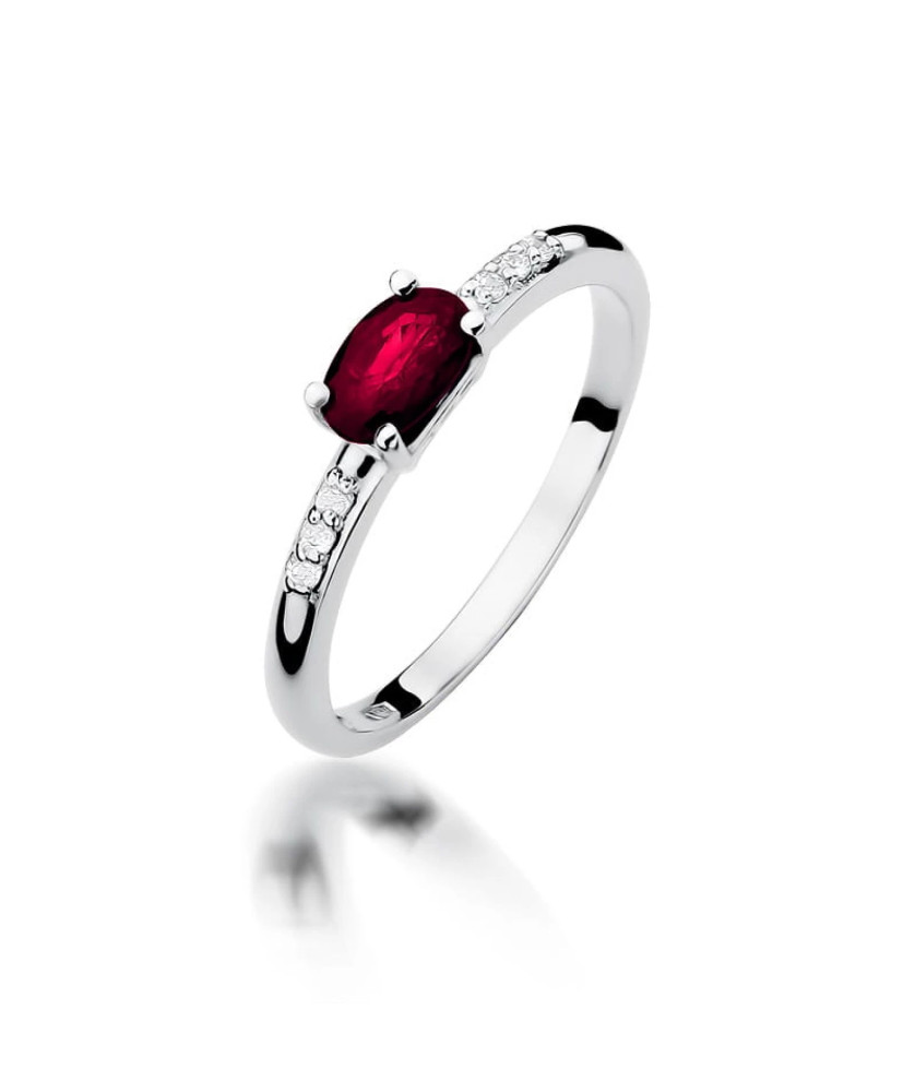14k gold ring ruby 0.60ct white gold