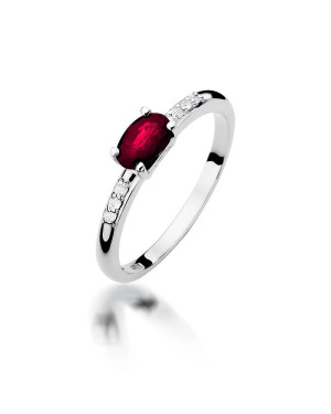 14k gold ring ruby 0.60ct white gold