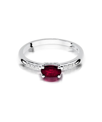 14k gold ring ruby 0.60ct white gold