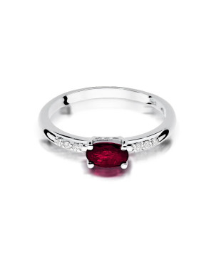 14k gold ring ruby 0.60ct white gold