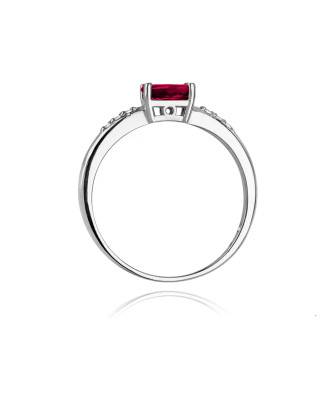 14k gold ring ruby 0.60ct white gold