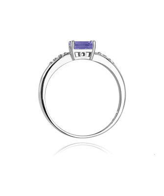 Pierścionek z tanzanitem 0,40ct białe złoto 14k