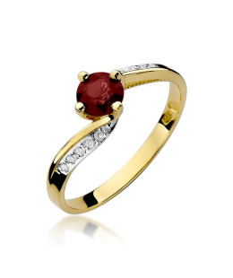 Ruby ring diamonds gold 14k