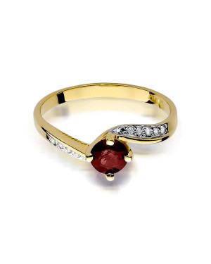 Ruby ring diamonds gold 14k