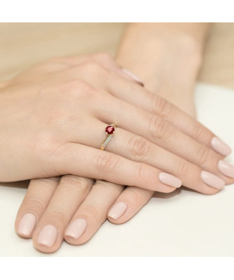 Ruby ring diamonds gold 14k