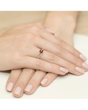 Ruby ring diamonds gold 14k