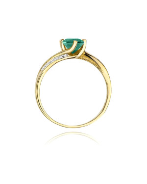 Emerald ring diamonds gold 14k