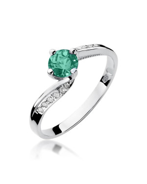 Emerald ring 0.50ct diamonds white gold