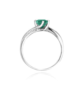 Emerald ring 0.50ct diamonds white gold