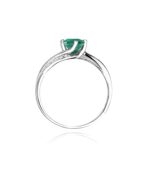 Emerald ring 0.50ct diamonds white gold