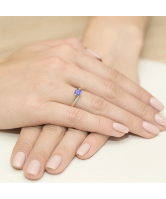 Tanzanite ring diamonds gold 14k