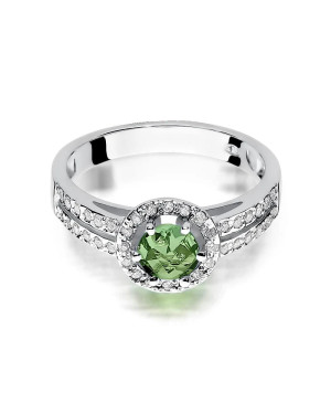 Peridot ring diamonds white gold