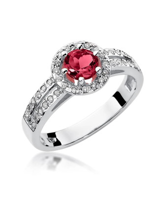 Ruby diamond ring white gold