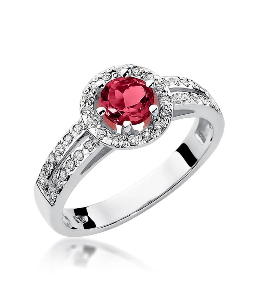 Ruby diamond ring white gold