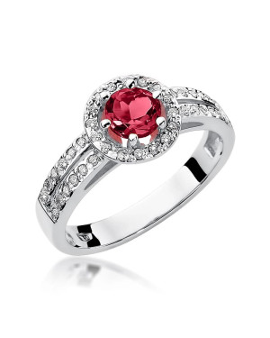 Ruby diamond ring white gold