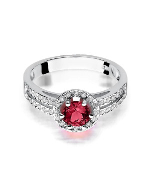 Ruby diamond ring white gold