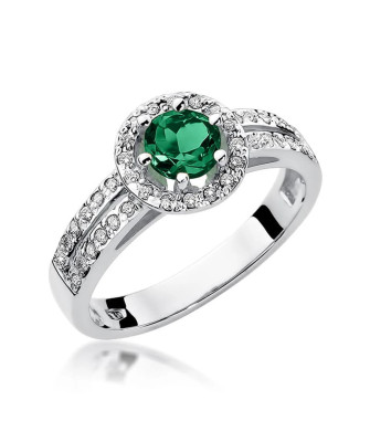 Emerald ring diamonds white gold