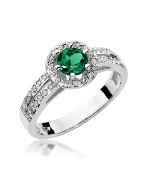 Emerald ring diamonds white gold