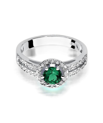 Emerald ring diamonds white gold