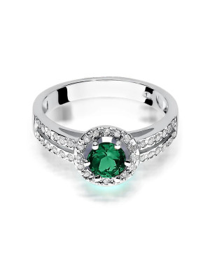 Emerald ring diamonds white gold