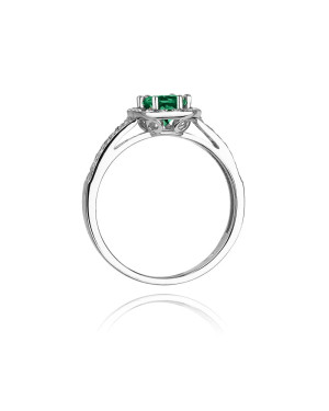 Emerald ring diamonds white gold