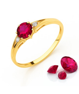 Ring with a red stone 8k